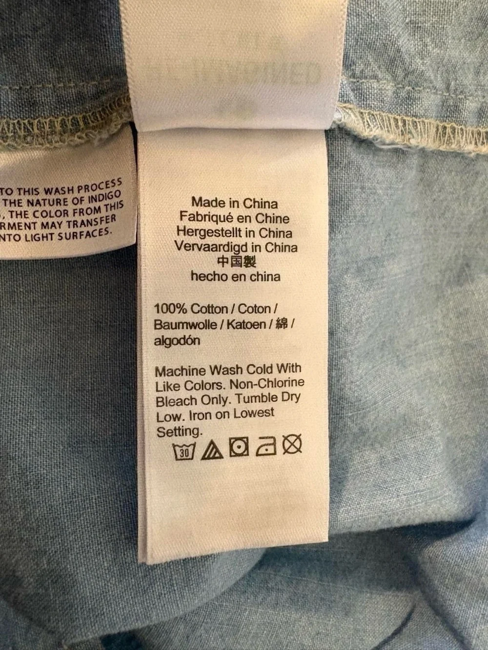 J. Crew 100% Cotton Chambray Button Back Tank Size Large